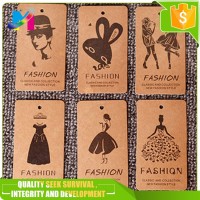 custom china black recycled clothing paper hang tag with sealed string