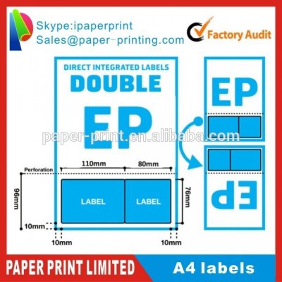 A4 integrated invoice paper PEEL OFF sticky label for shipping label